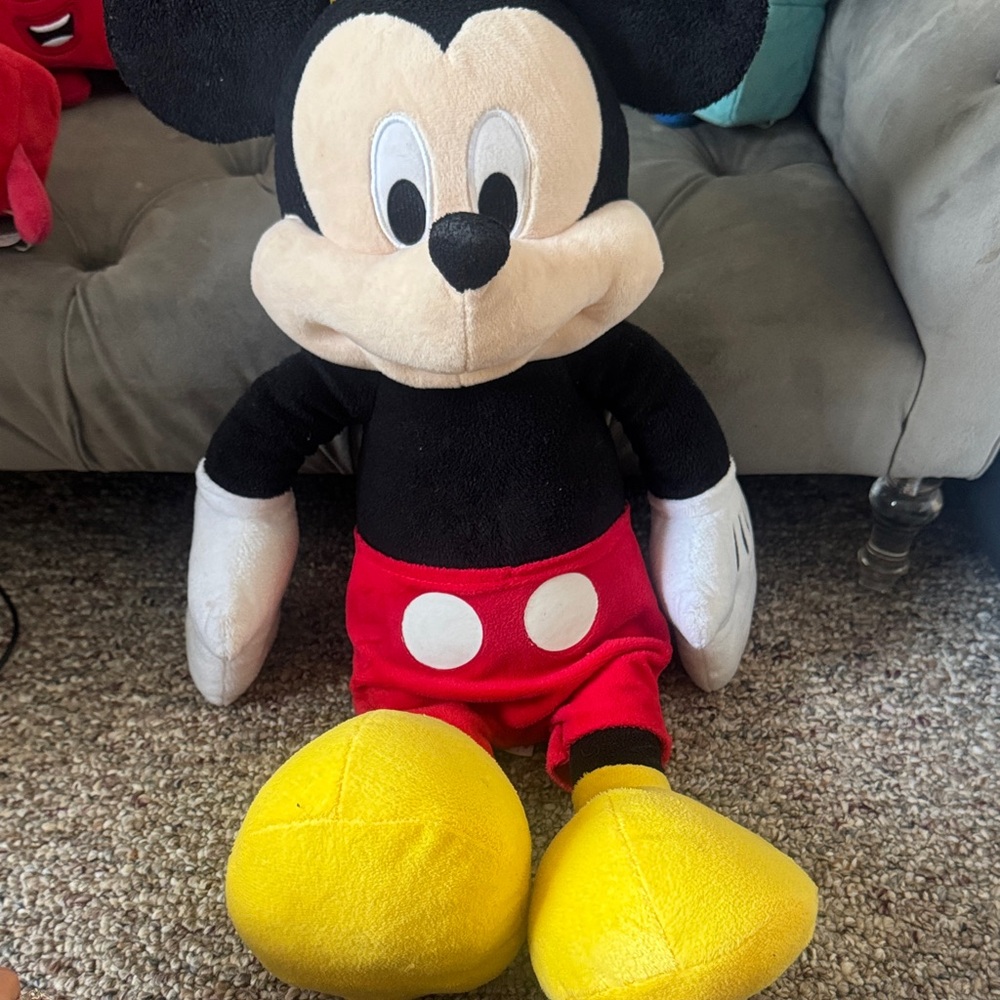 Mickey Mouse Plush Toy - Black, Red, Yellow